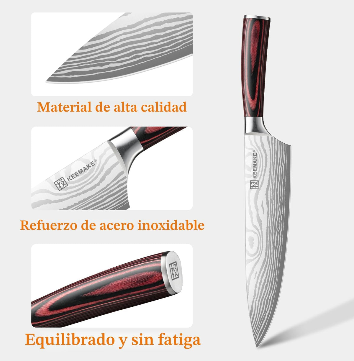 Cuchillo de chef KEEMAKE de 8 pulgadas - Cuchillo de cocina ultra a...