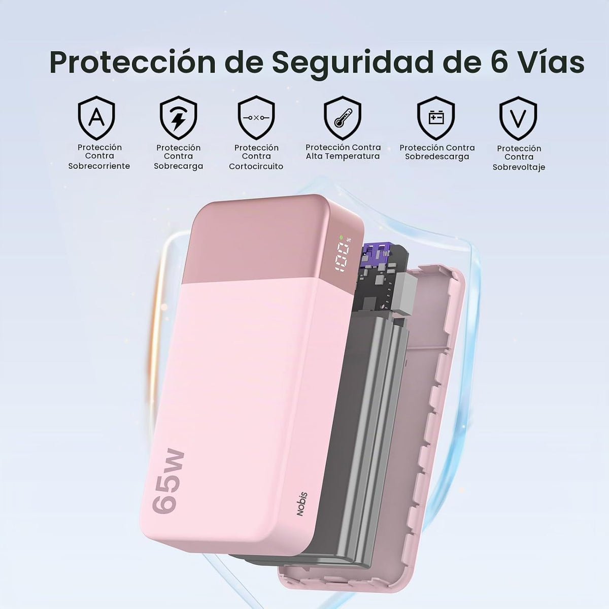 NOBIS Cargador portátil 20000mAh 65W Power Bank Carga rápida | Banc...