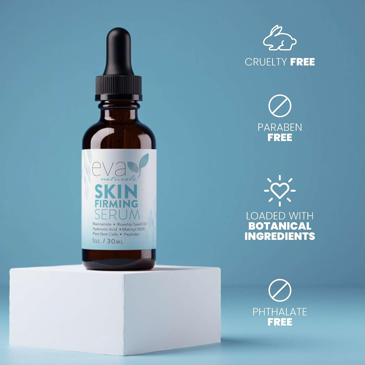 Eva Naturals Suero reafirmante de la piel de (1 oz), suero de día o...