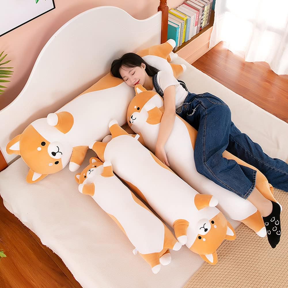 MIAOHAHA Almohada larga de peluche suave para perro Shiba Inu, jugu...