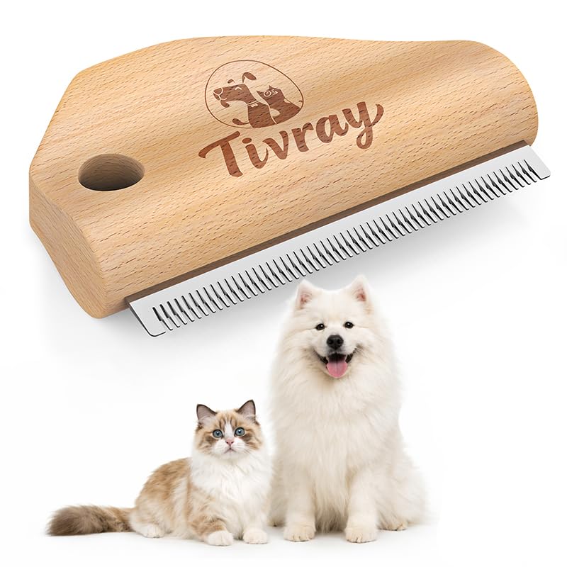 Tivray Cepillo de pelo para perros, cepillo para quitar pelo de mas...