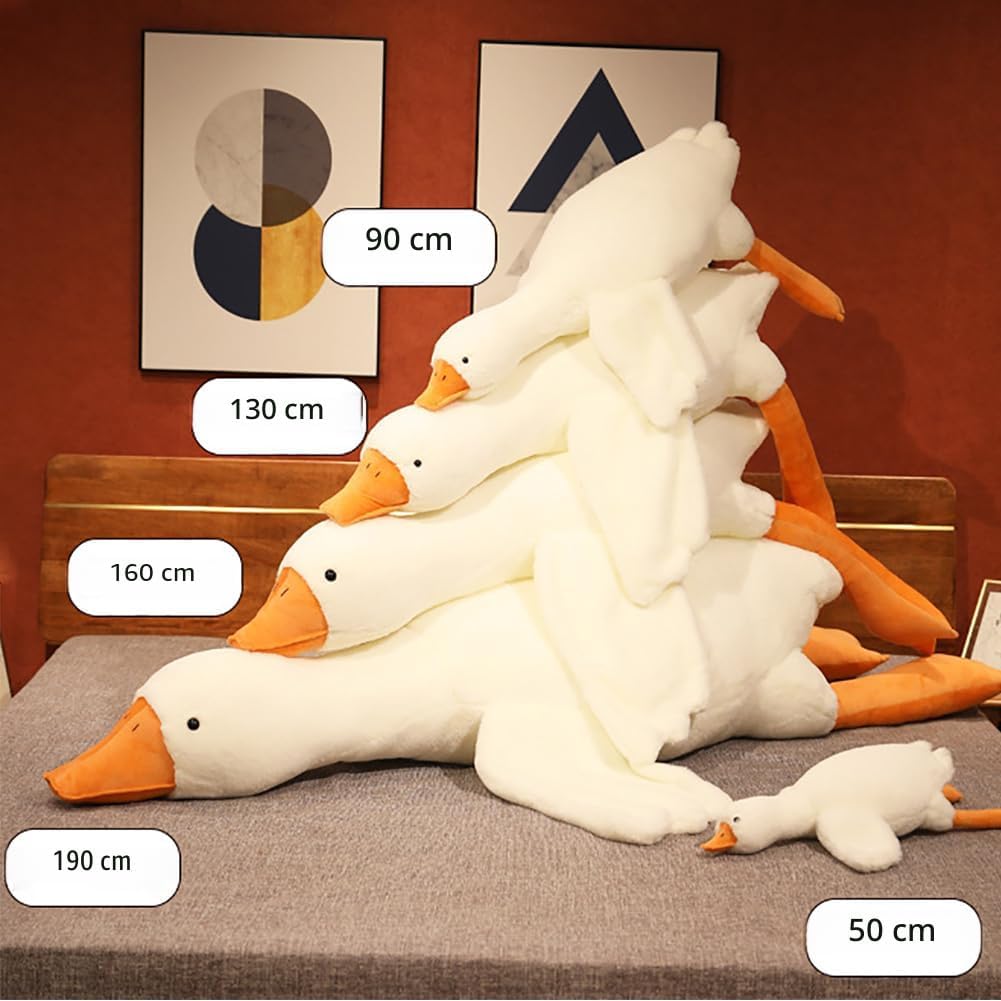 Srutirbo - Almohada de ganso gigante blanco de peluche de 51 pulgad...