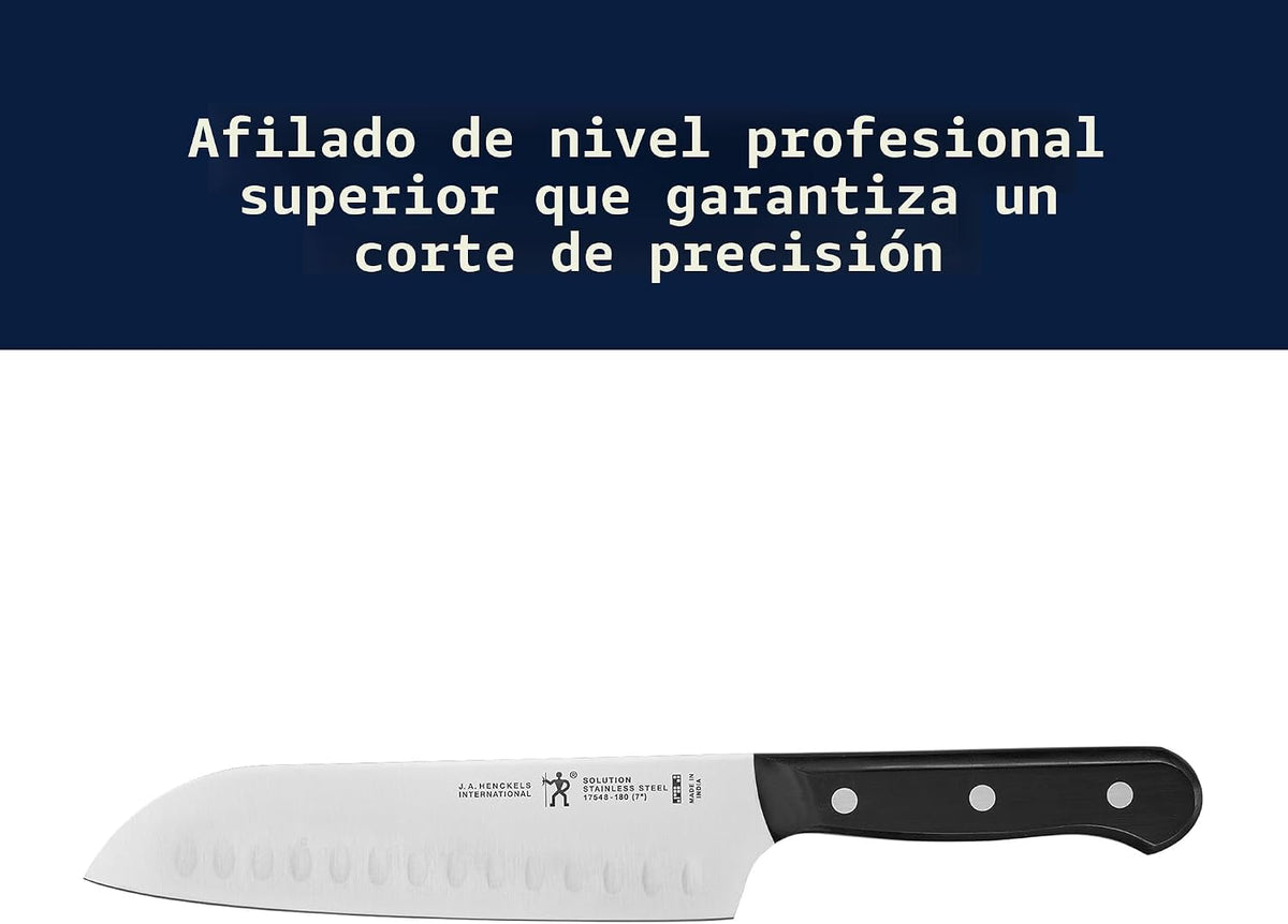 HENCKELS Solution Razor-Sharp - Juego de cuchillos Santoku de 5 pul...