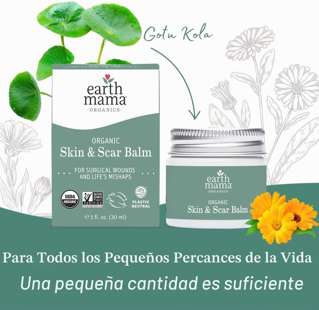 Earth Mama - Bálsamo orgánico para la piel y cicatrices - (paquete...