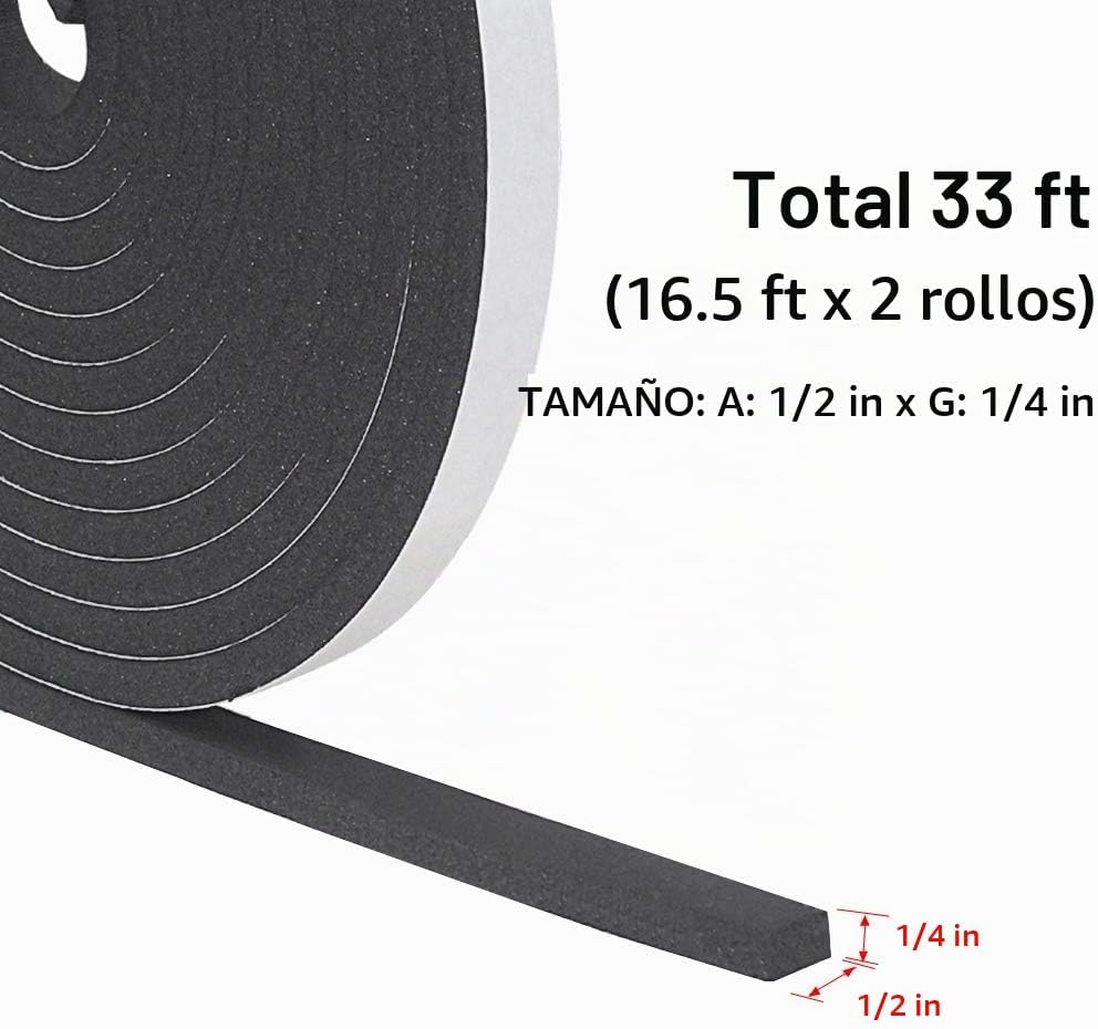 Tira de sellado de puerta para puertas y ventanas, 1\/2 pulgadas x...