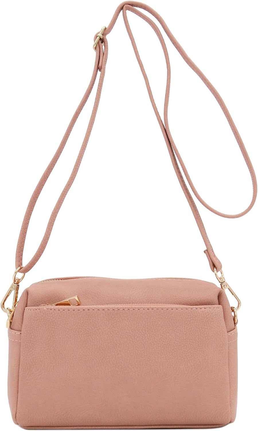 FashionPuzzle Bolso bandolera pequeño con triple cremallera