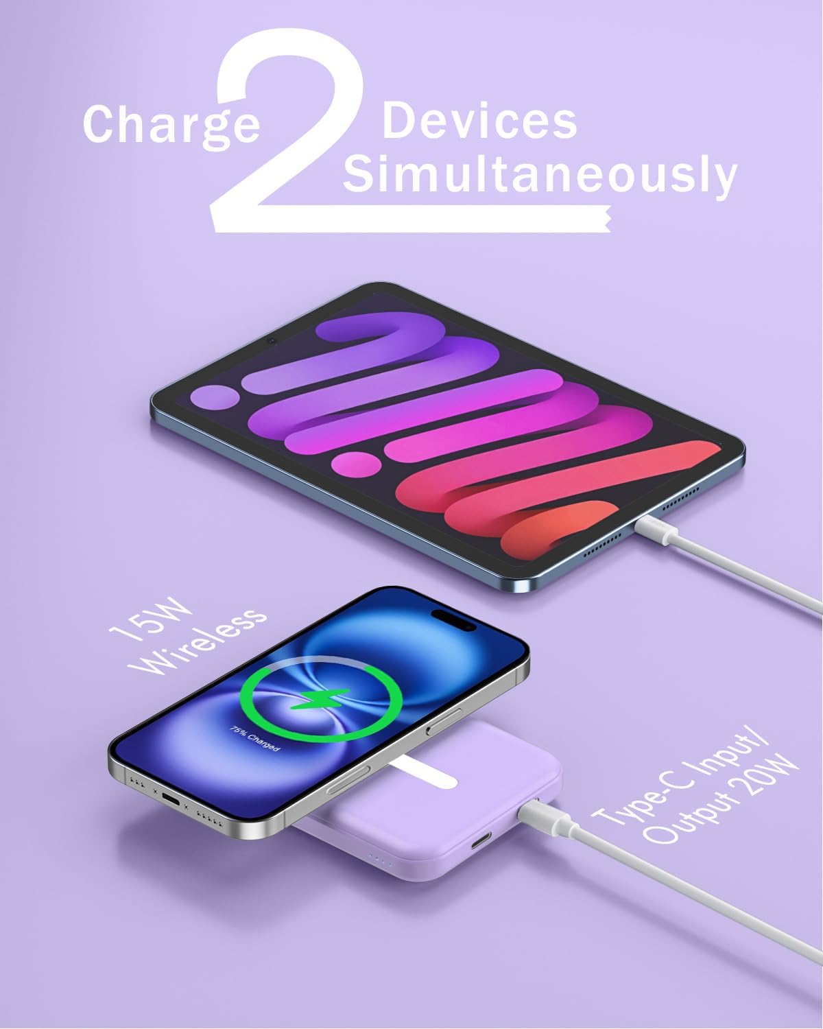 podoru para MagSafe Power Bank 5000mAh, cargador portátil magnético...