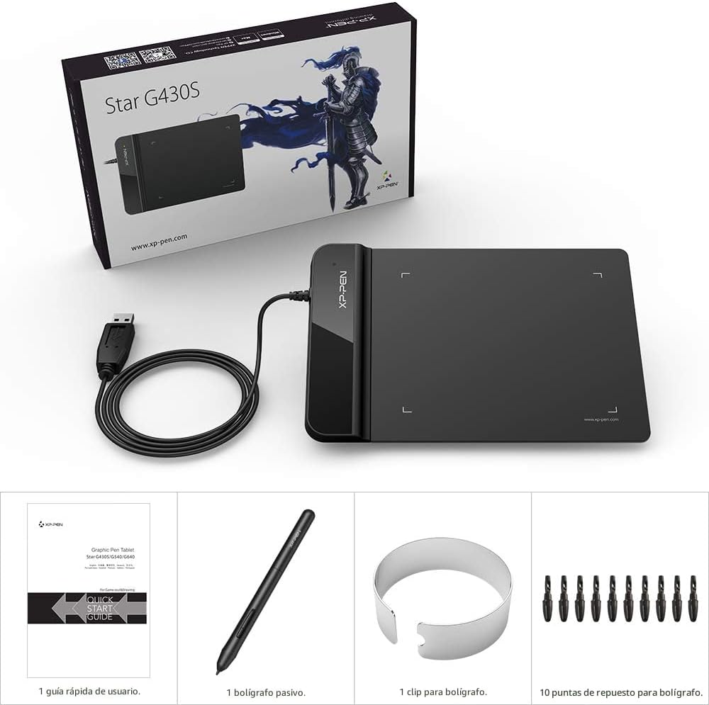 Tableta de dibujo XPPen G430S OSU, tableta de dibujo gráfico con lá...