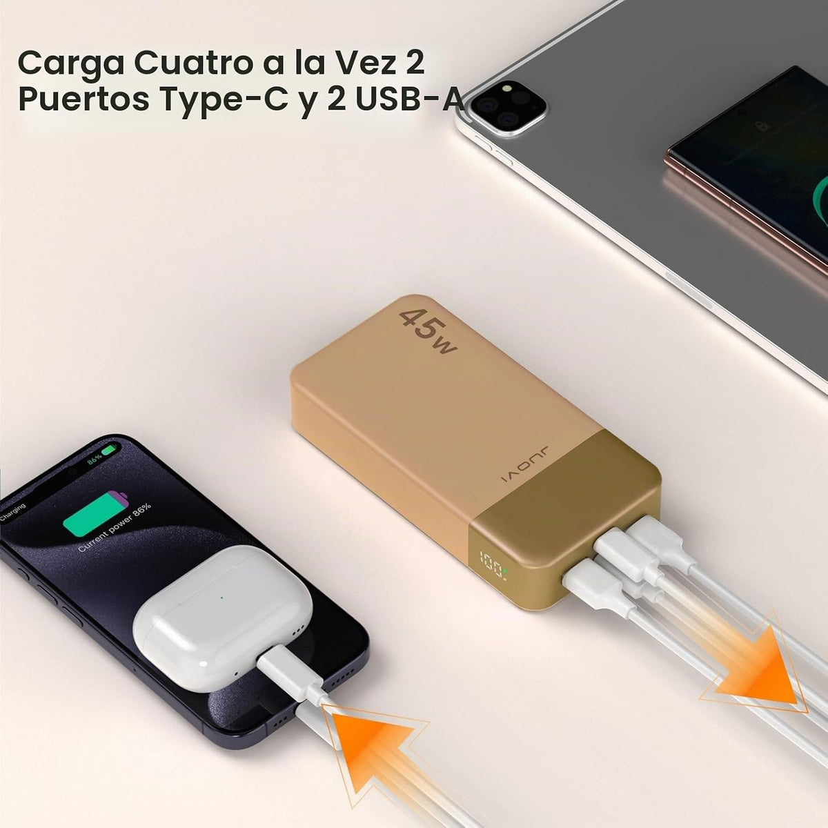Cargador portátil JUOVI 45W 20000mAh banco de energía de carga en a...