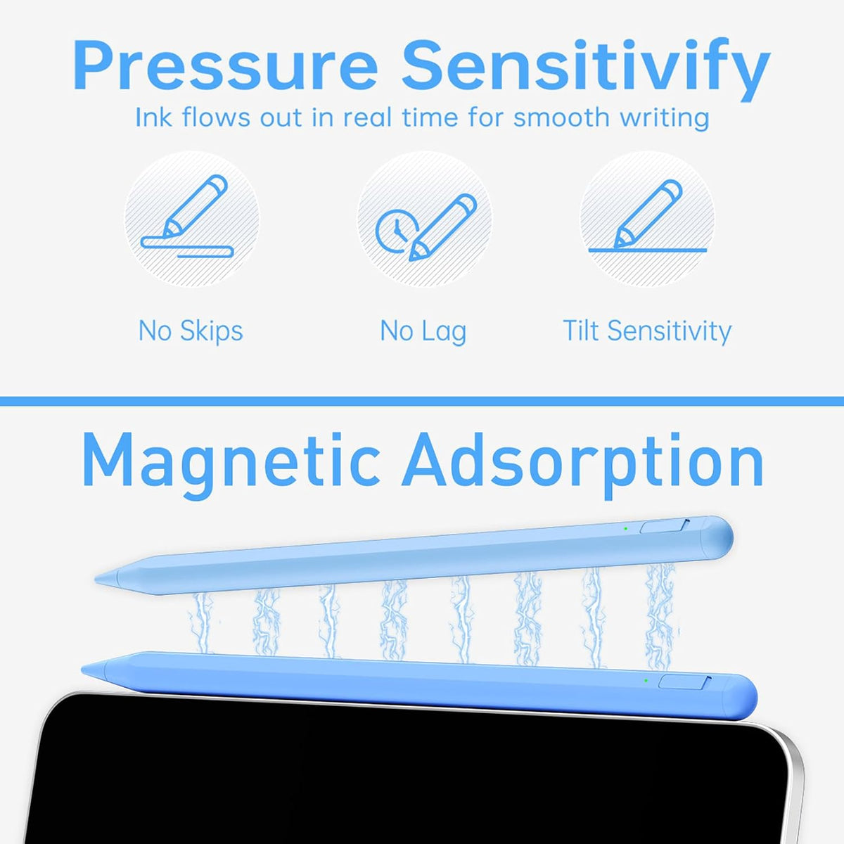 Uogic Lápiz capacitivo para nuevo iPad M4\/M2, Bluetooth, rechazo d...