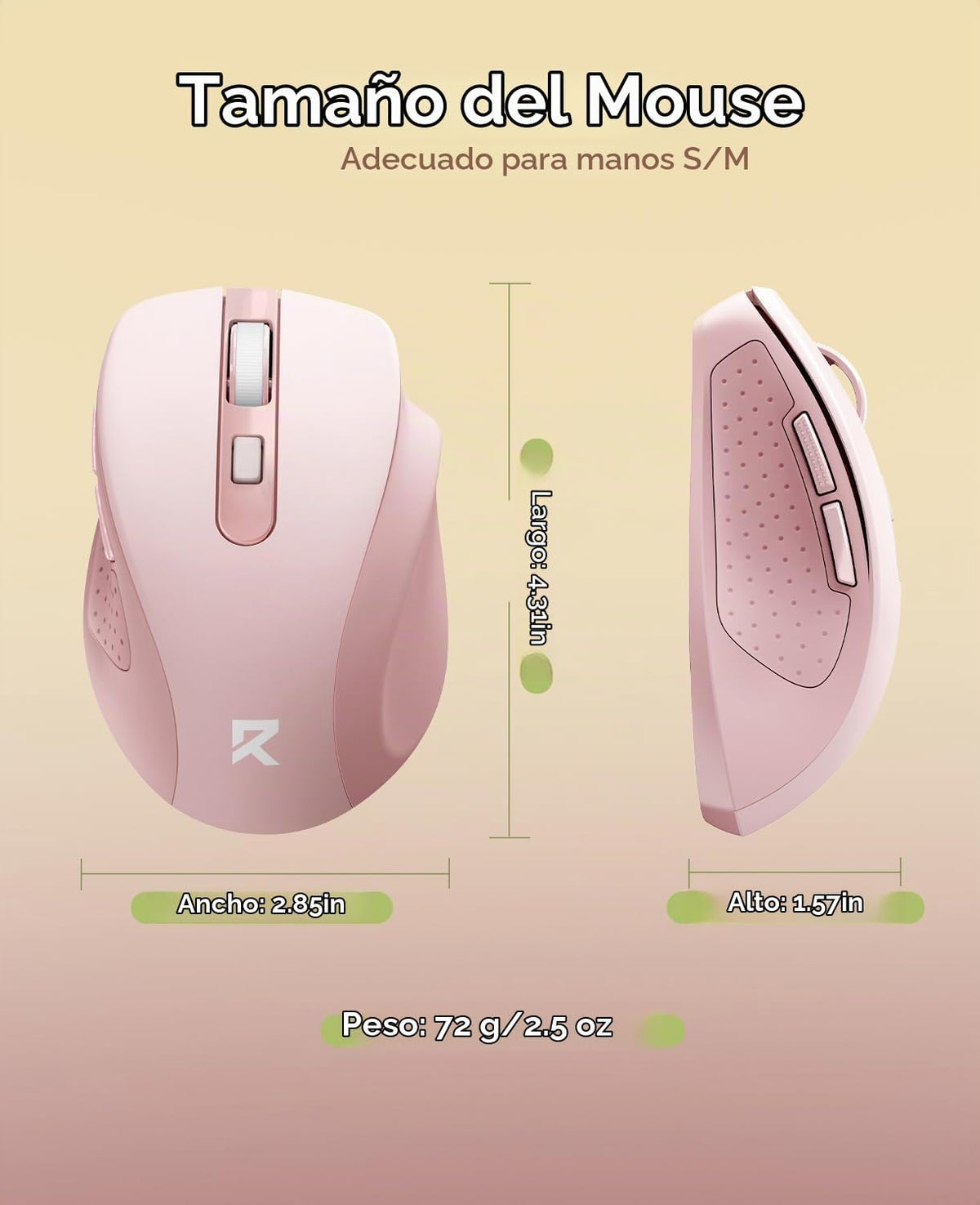 Redragon Mouse inalámbrico para laptop, mouse Bluetooth (BT5.0\/3.0...