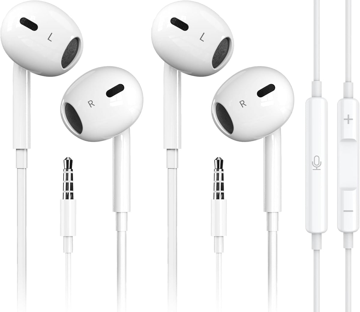 Mutsrd Paquete de 2 auriculares con cable para iPhone, auriculares...