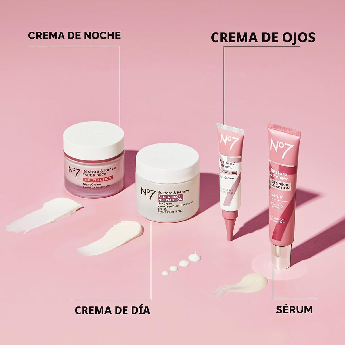 Serum de la marca No. 7 multiacción, para restaurar y renovar rostr...