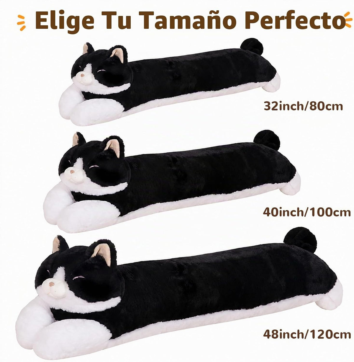 Peluche de Gato Jumbo de 40'', Animal de Peluche Relleno Gr...