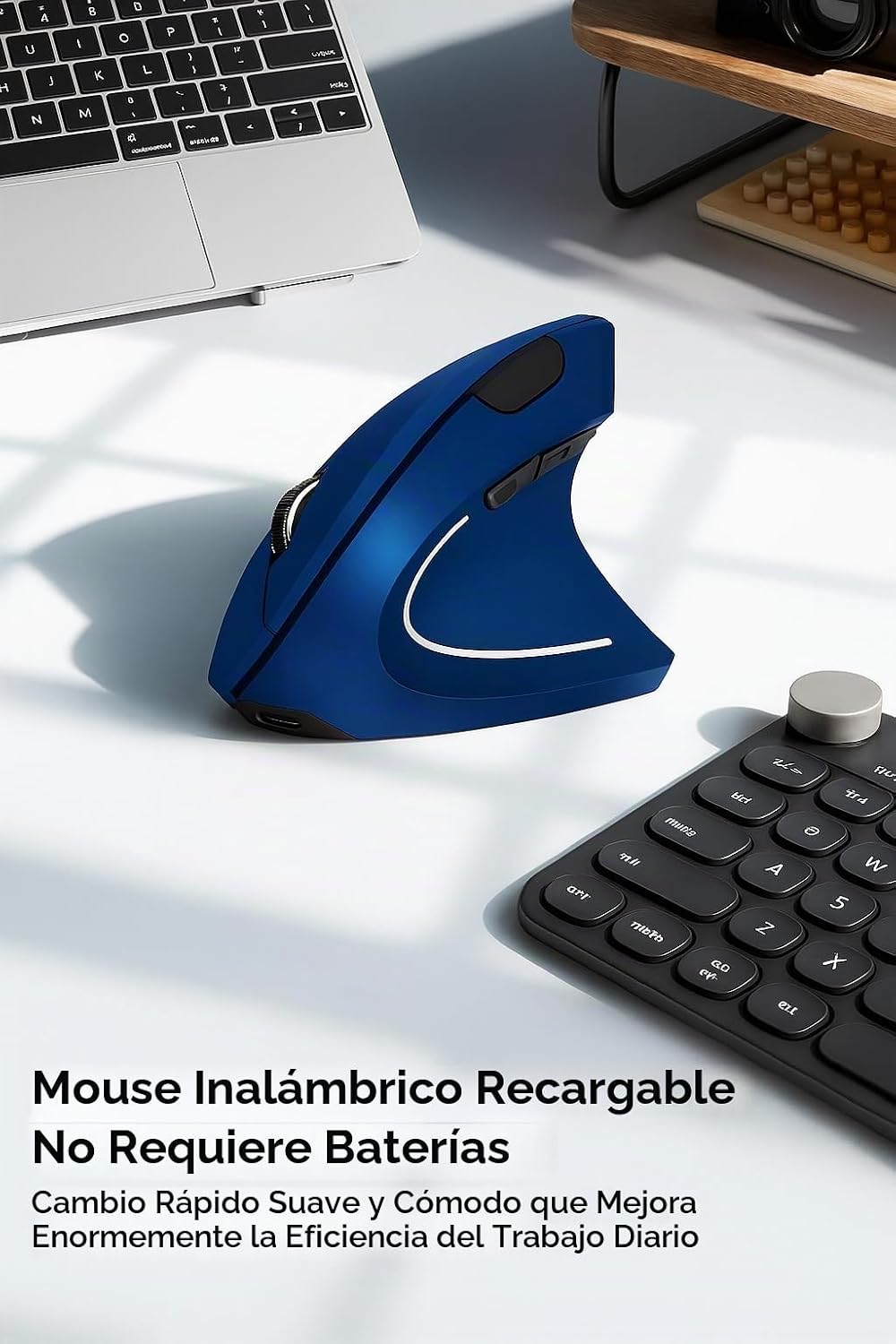 tlkawzy Ratón inalámbrico vertical ergonómico, elegante, recargable...
