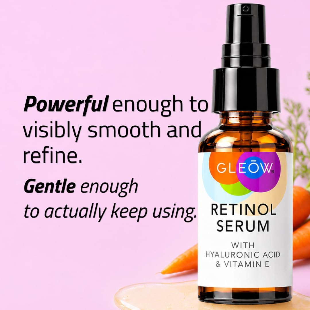 GLEOW - Suero de retinol para cara con ácido hialurónico y vitamina...