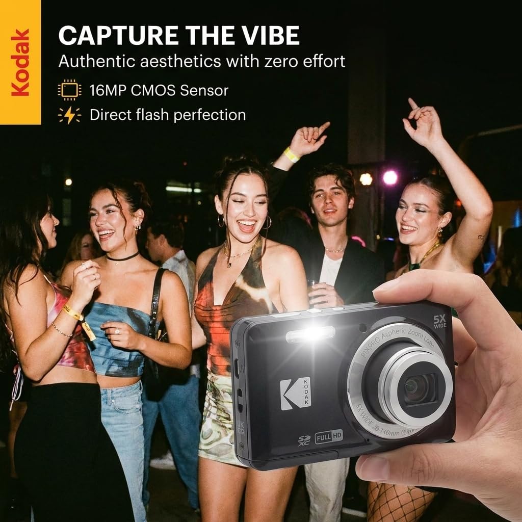 Kodak PIXPRO FZ55 - Cámara digital con sensor CMOS rojo de 16 MP co...