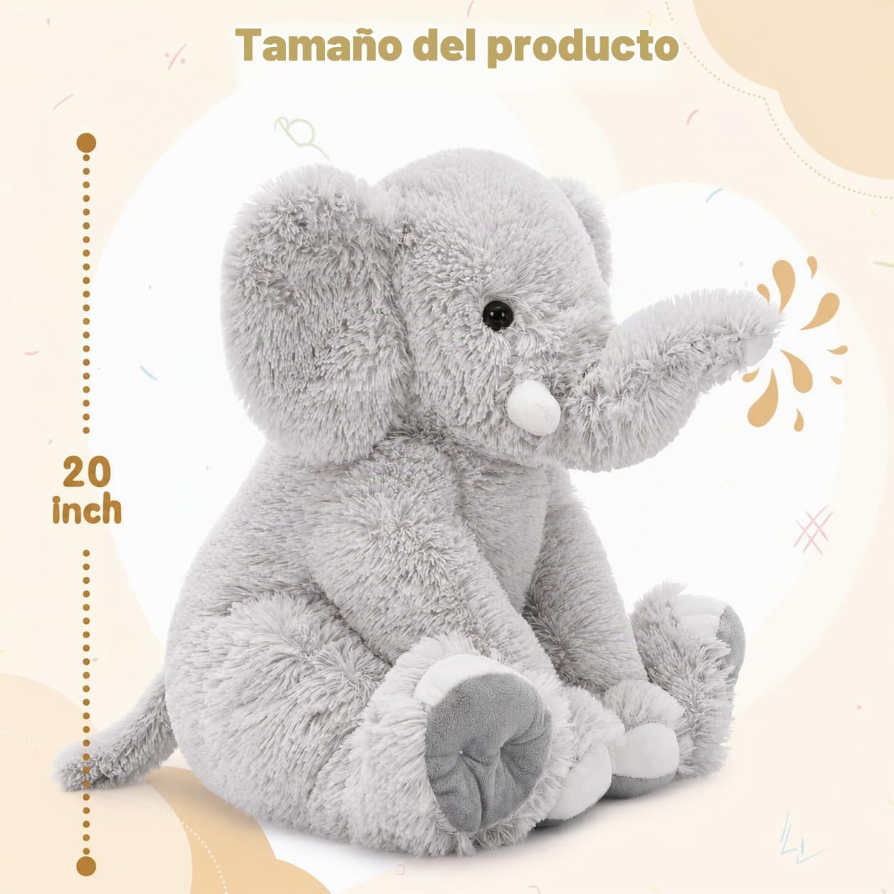 MorisMos Animal de Peluche de Elefante Grande, Compañero de Peluche...