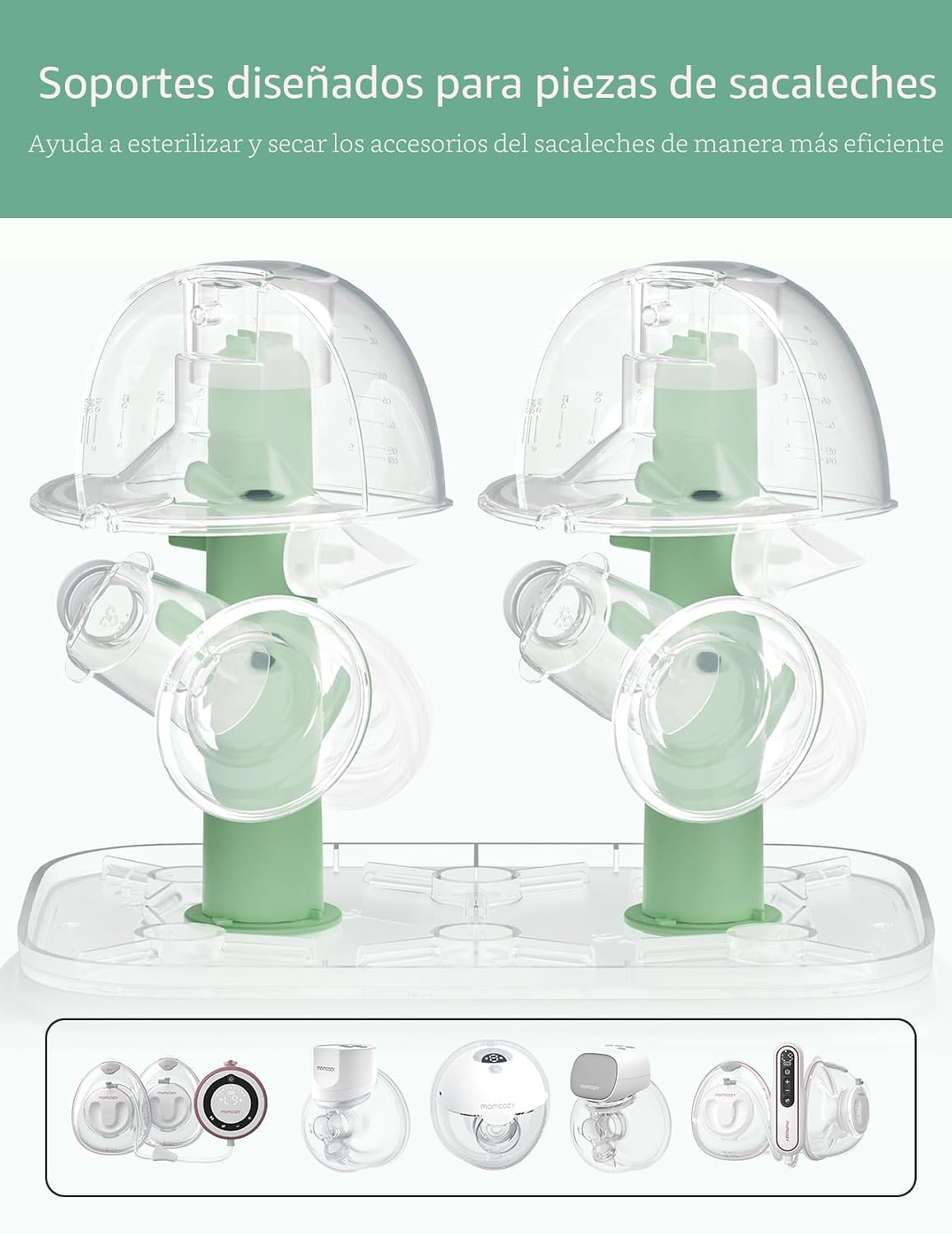 Momcozy Esterilizador y secadora de botellas grandes de 3 capas y c...