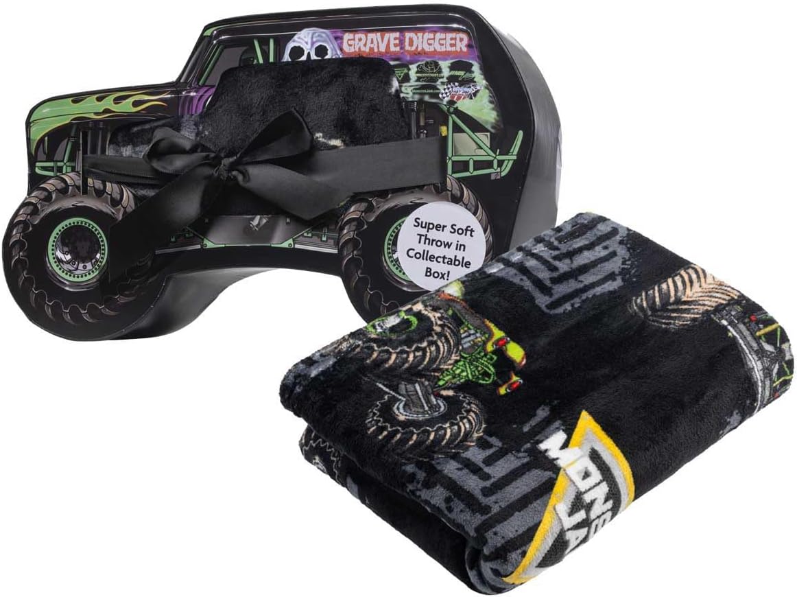 Manta Monster Jam con caja de regalo \u2013 La manta mide 46 x 60 p...