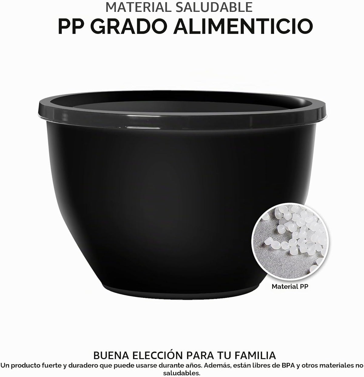 Greentainer - Juego de 5 piezas de cuencos de mezcla de plástico co...