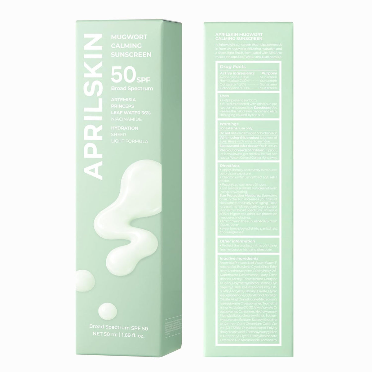 APRILSKIN Artemisa - Protector solar calmante SPF50 Serum solar lig...