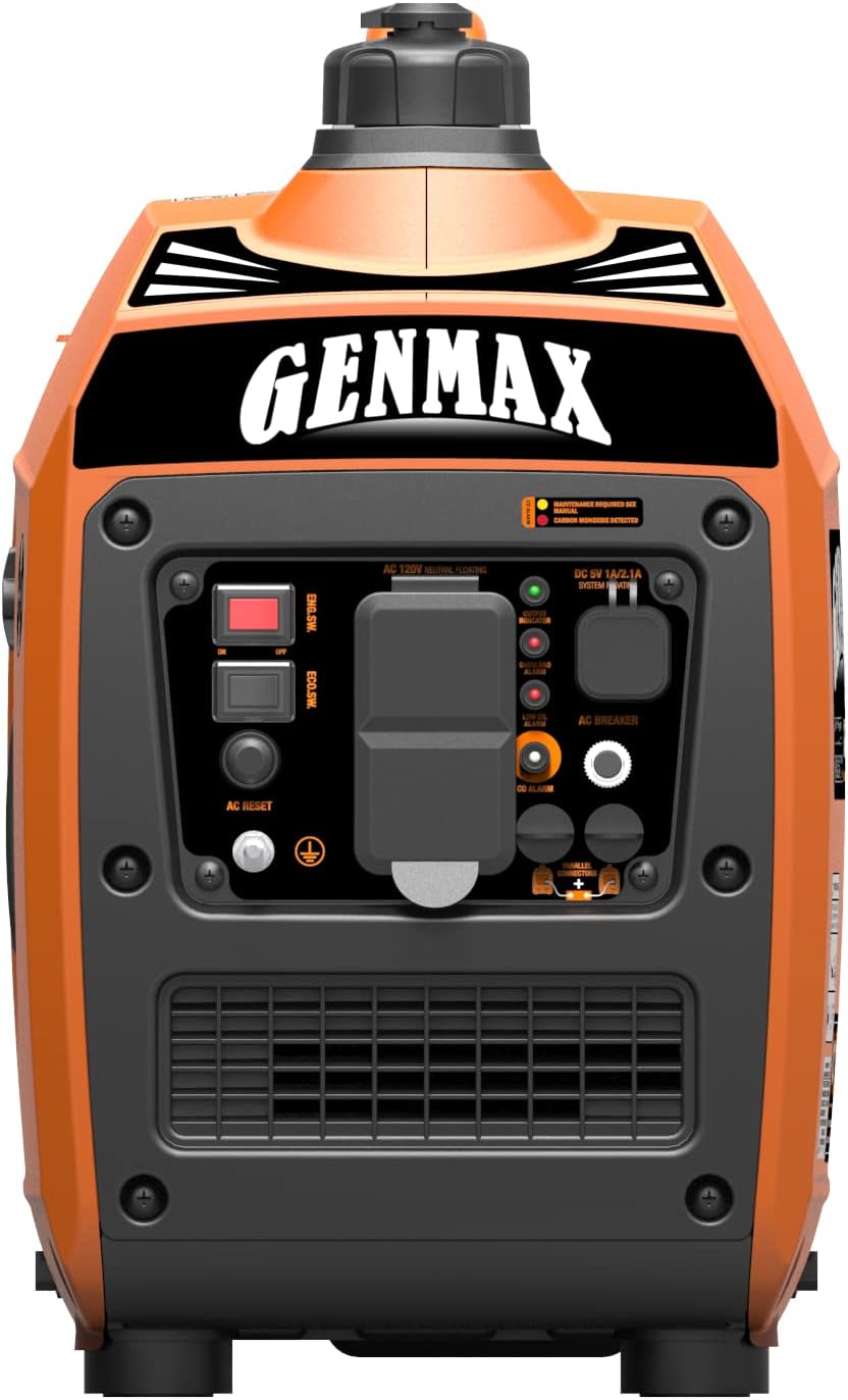 GENMAX Generador portátil, motor de gas ultra silencioso de 1200 W,...