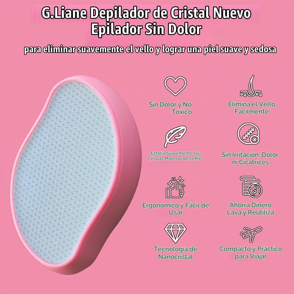 G.Liane - Borrador de pelo de cristal, removedor de pelo (rosa rosa...