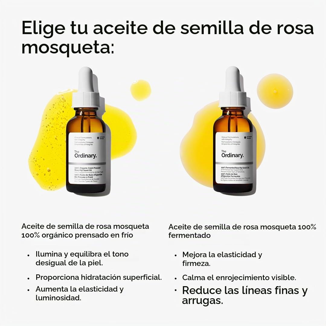 The Ordinary Aceite de semilla de rosa mosqueta 100% orgánico prens...