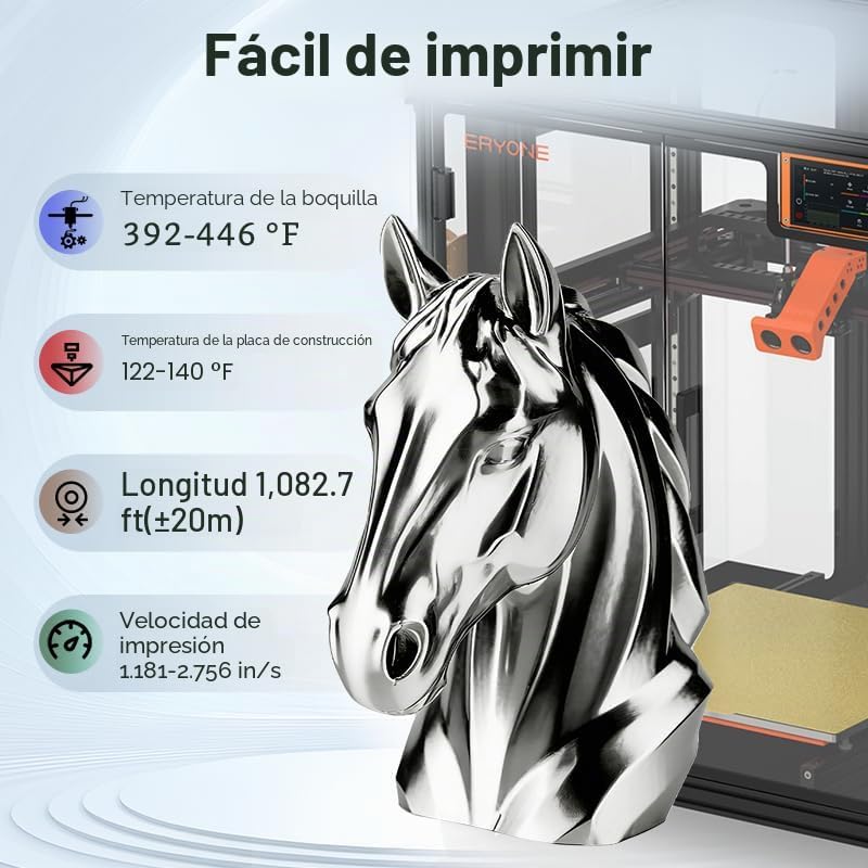 ERYONE Filamento de seda PLA+ de 0.07 in, brillante para impresora...
