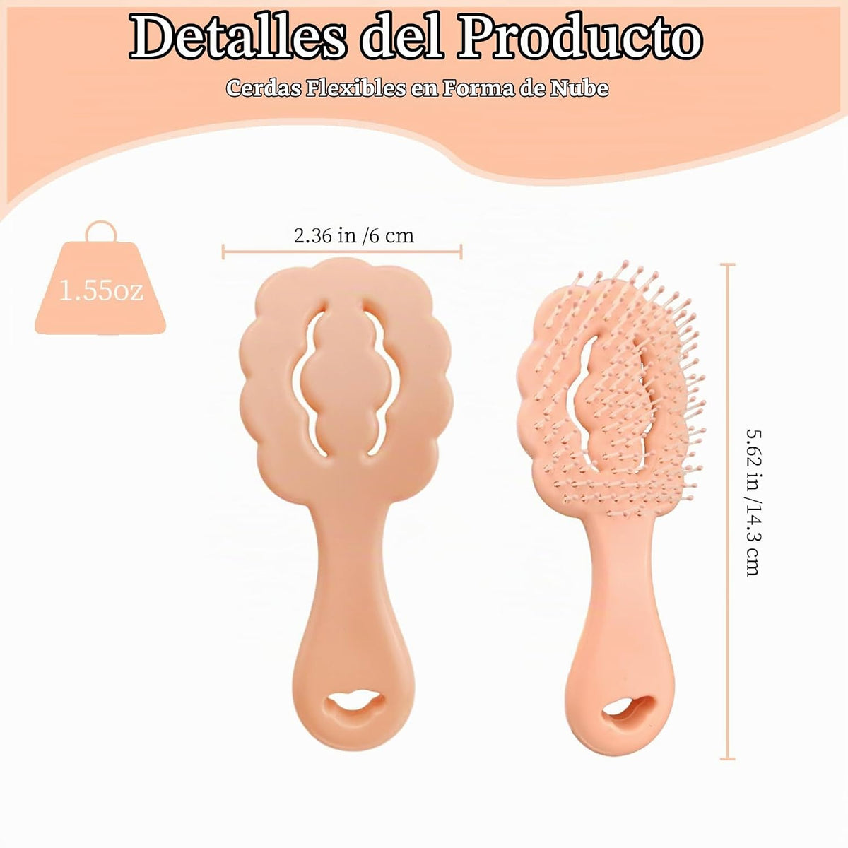 Cepillo para perros pequeños con cerdas suaves en forma de nube, di...