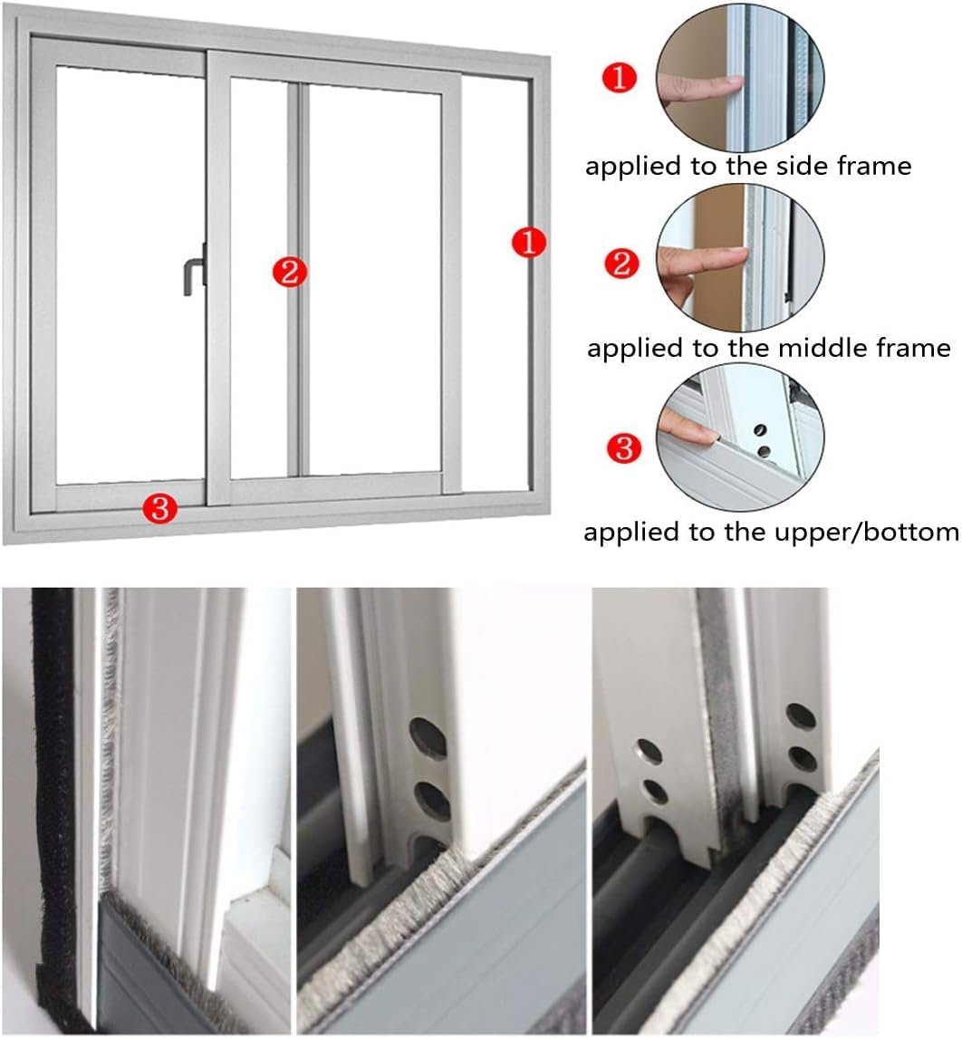 NNICEHTS Burlete autoadhesivo para puertas correderas y laterales d...