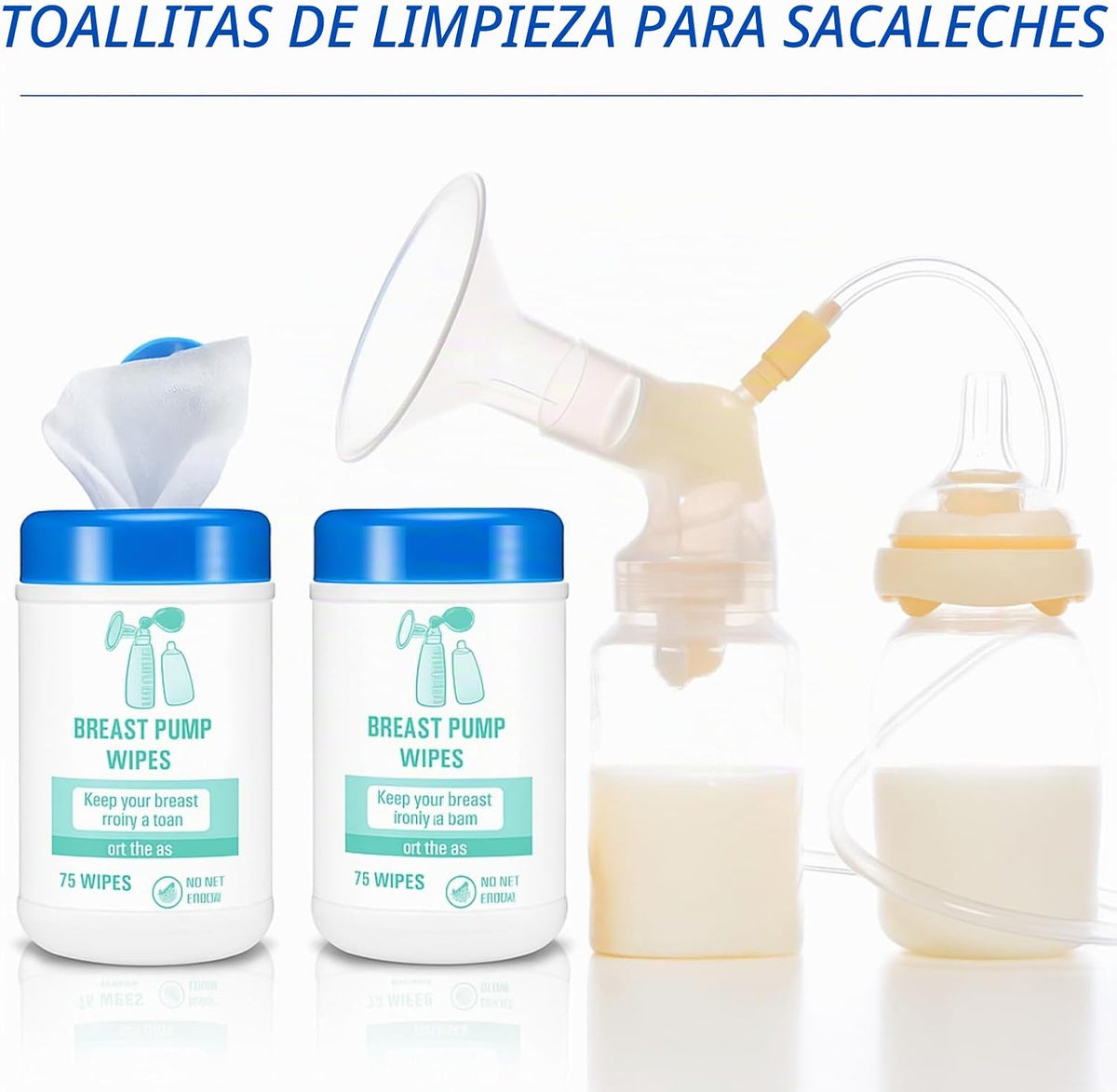 Paquete de 4 toallitas de limpieza para extractor de leche, 300 uni...