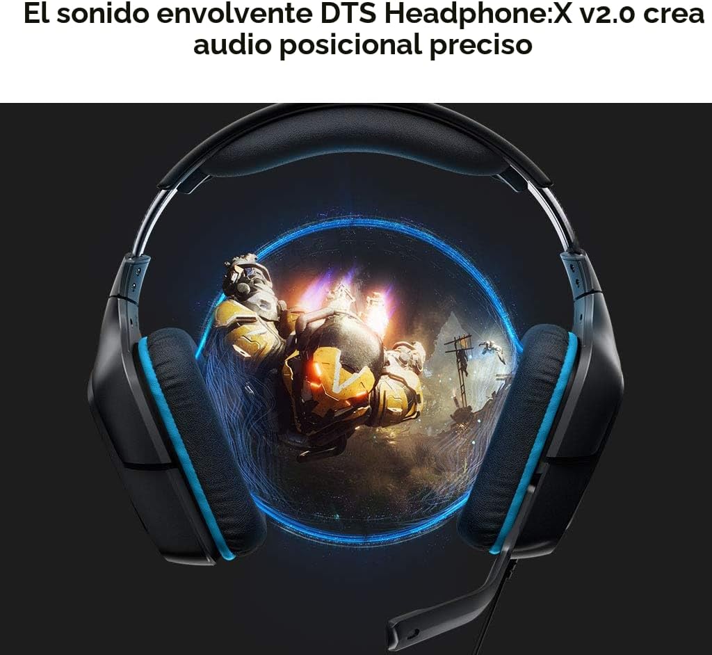 Logitech G432 Auriculares para juegos con cable, sonido envolvente...