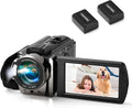 Cámara de vídeo estilo retro, videocámara vintage 1080P 24MP con 2...