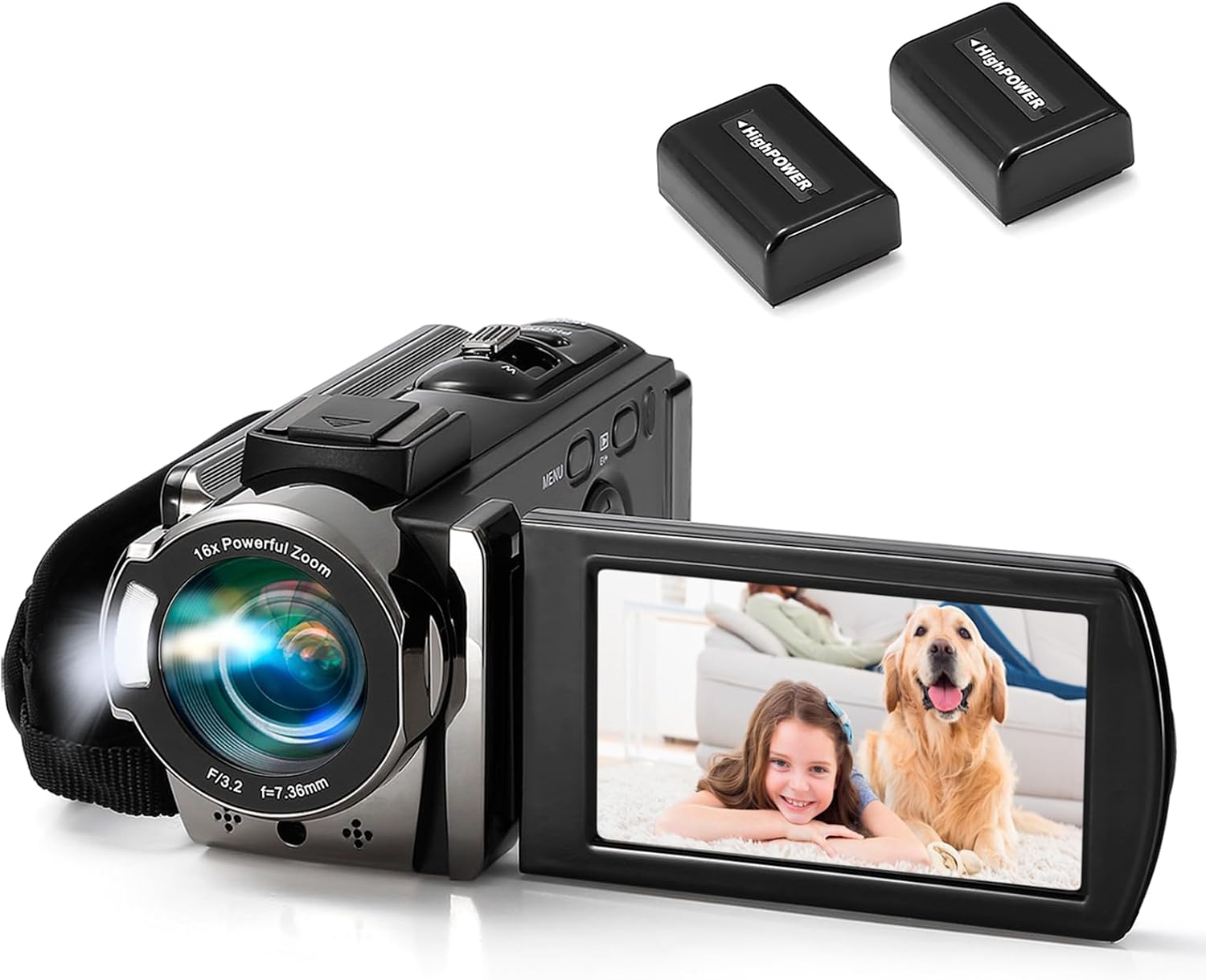 Cámara de vídeo estilo retro, videocámara vintage 1080P 24MP con 2...