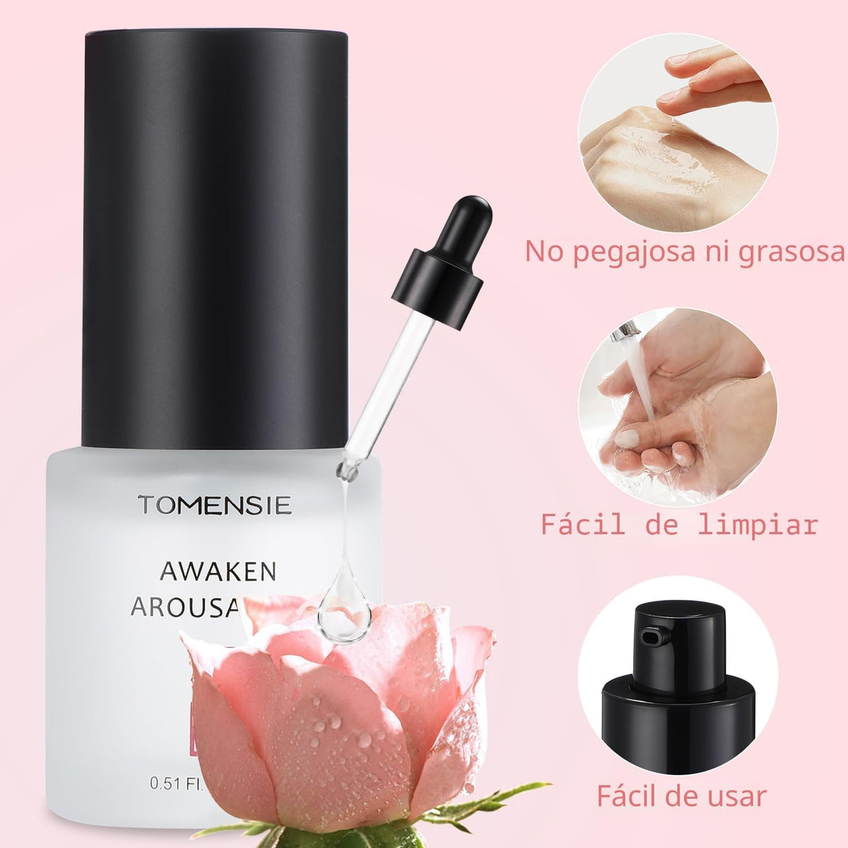 Aceite orgásmico intenso y rápido, fórmula orgánica natural que des...
