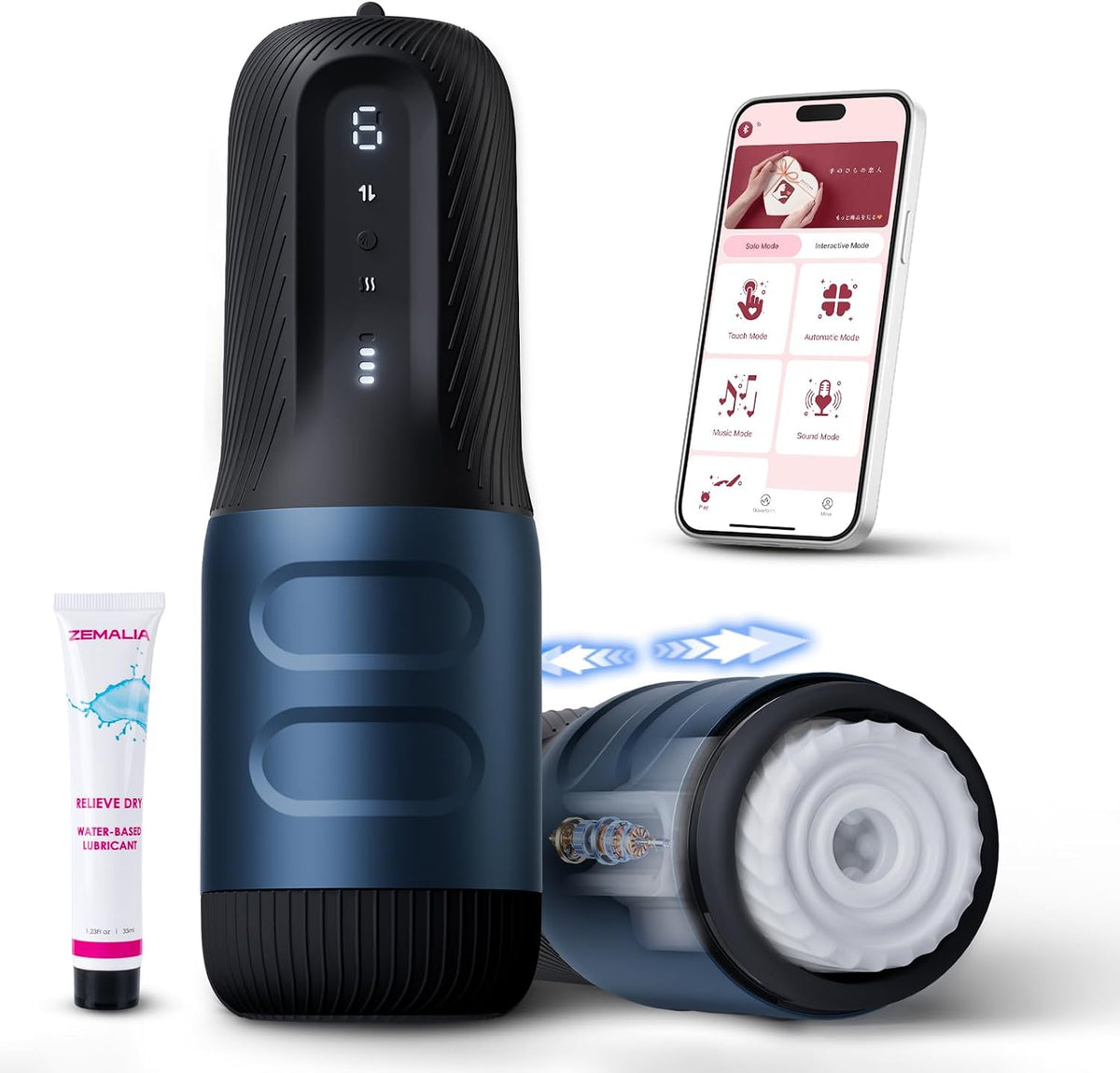 ZEMALIA APP Masturbador masculino automático Juguetes sexuales para...