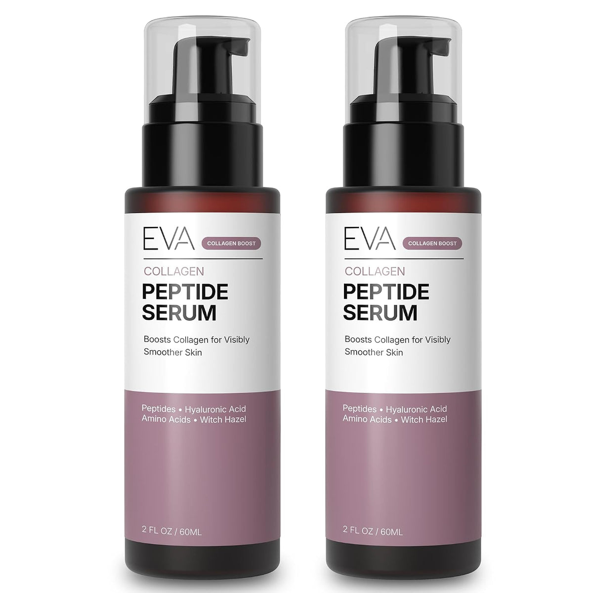 Eva Naturals Suero facial multipéptido, firme, ácido hialurónico, 2...