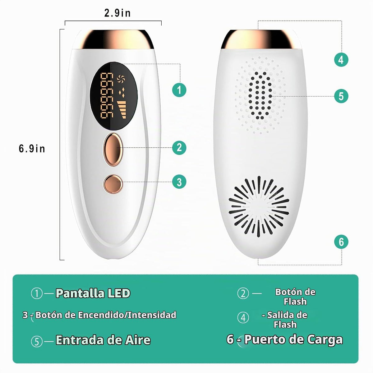 At-Home - Dispositivo de depilación láser IPL para mujeres y hombre...