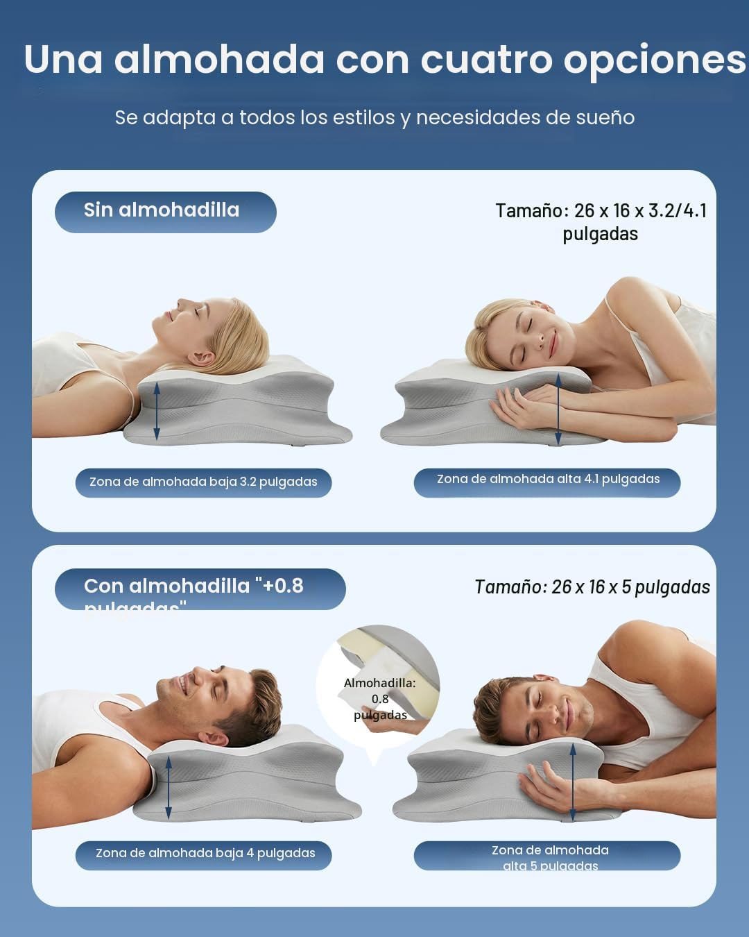 Almohada cervical para aliviar el dolor de cuello, almohada de cont...
