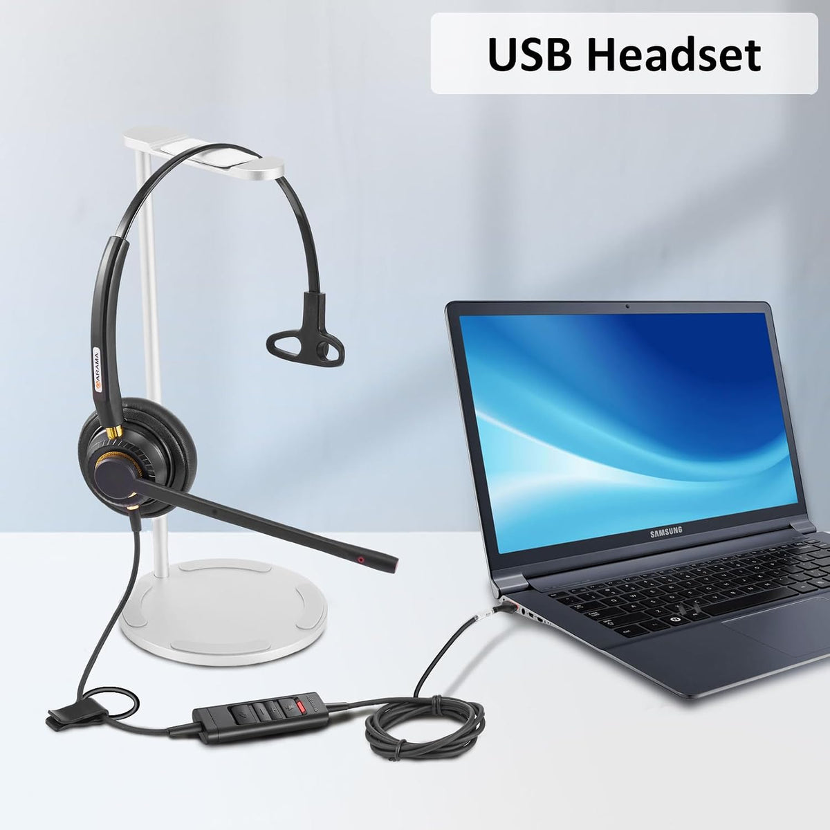 Arama Auriculares USB con micrófono para PC, cancelación de ruido y...