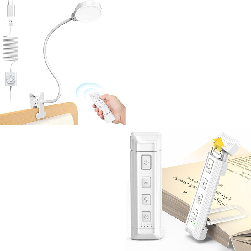 Glocusent Luz con clip y luz de libro para leer en la cama