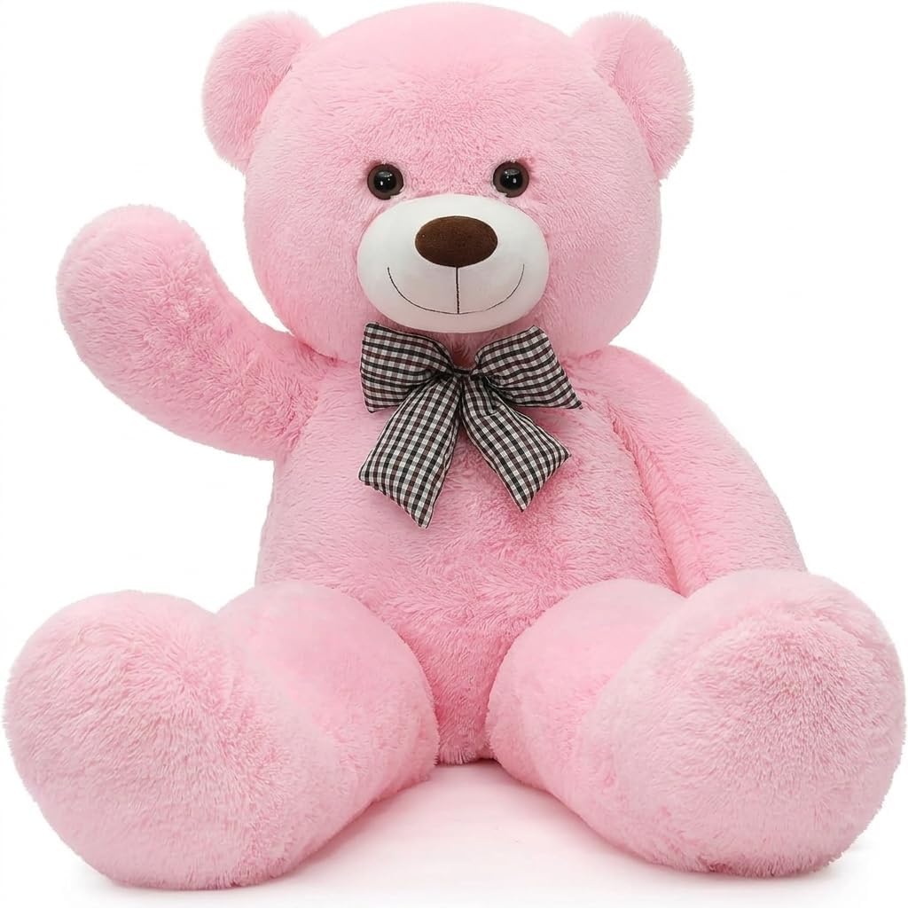 pelzutm Oso de peluche gigante rosa, animal de peluche grande de 47...
