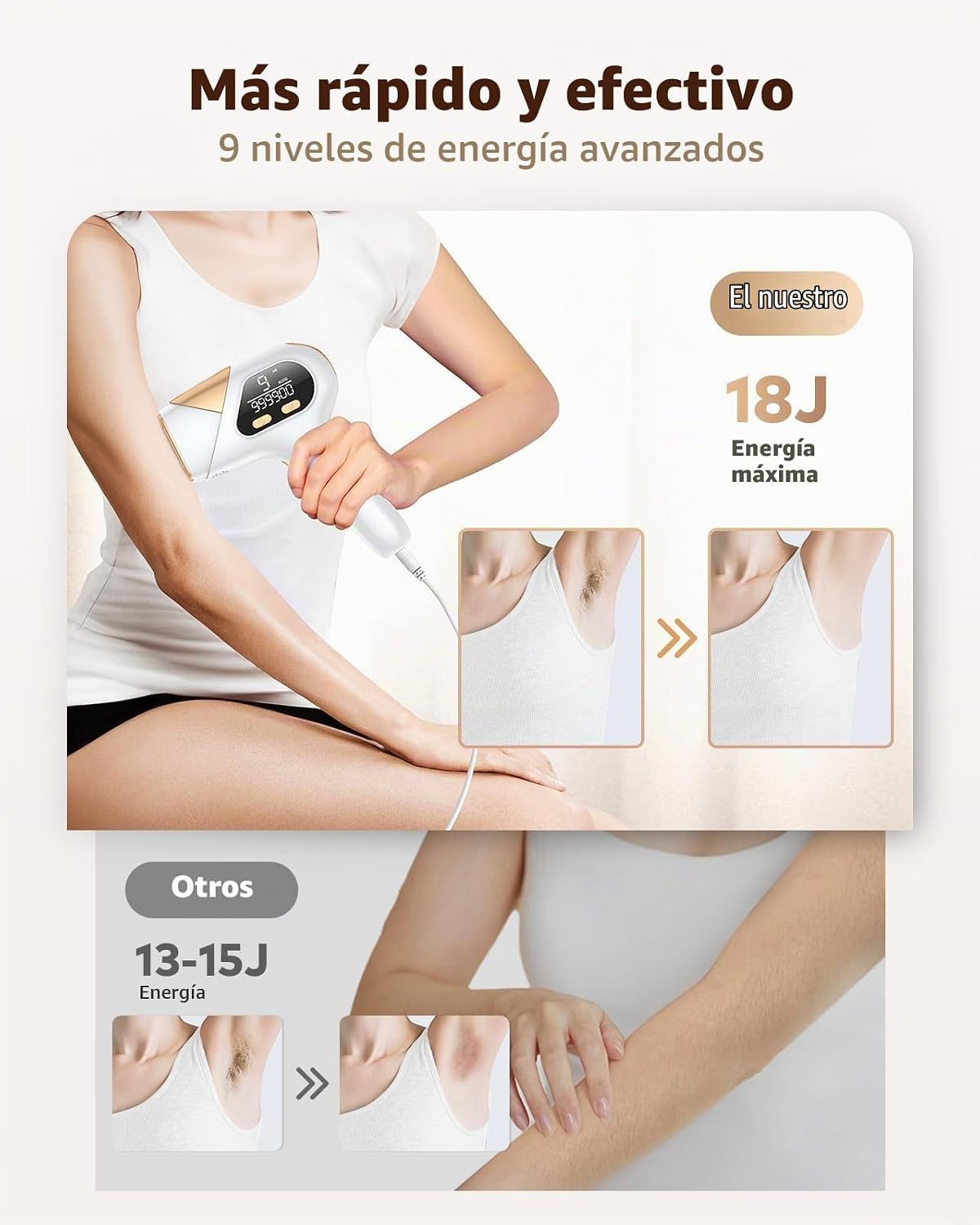 LYSMOSKI Depilación láser para mujeres y hombres, dispositivo segur...