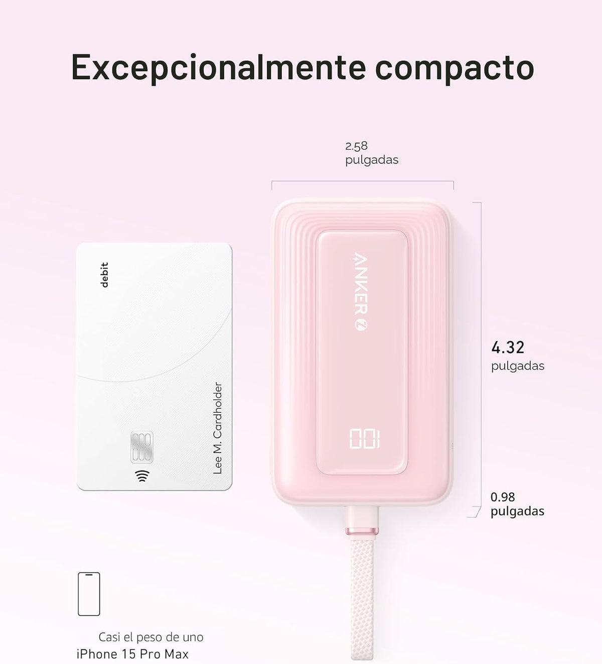Anker Power Bank, 10,000mAh 30W con cargador portátil esencial de v...