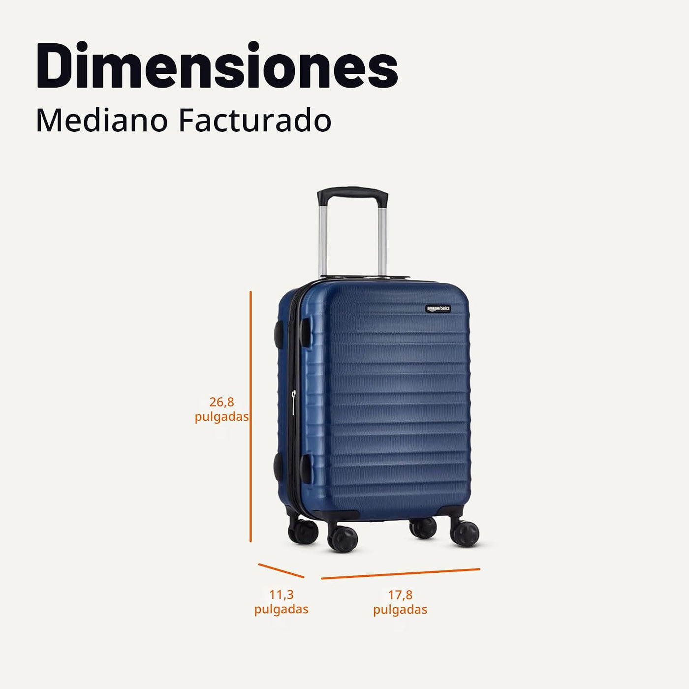 Amazon Basics Maleta rígida giratoria, equipaje de mano expandible...