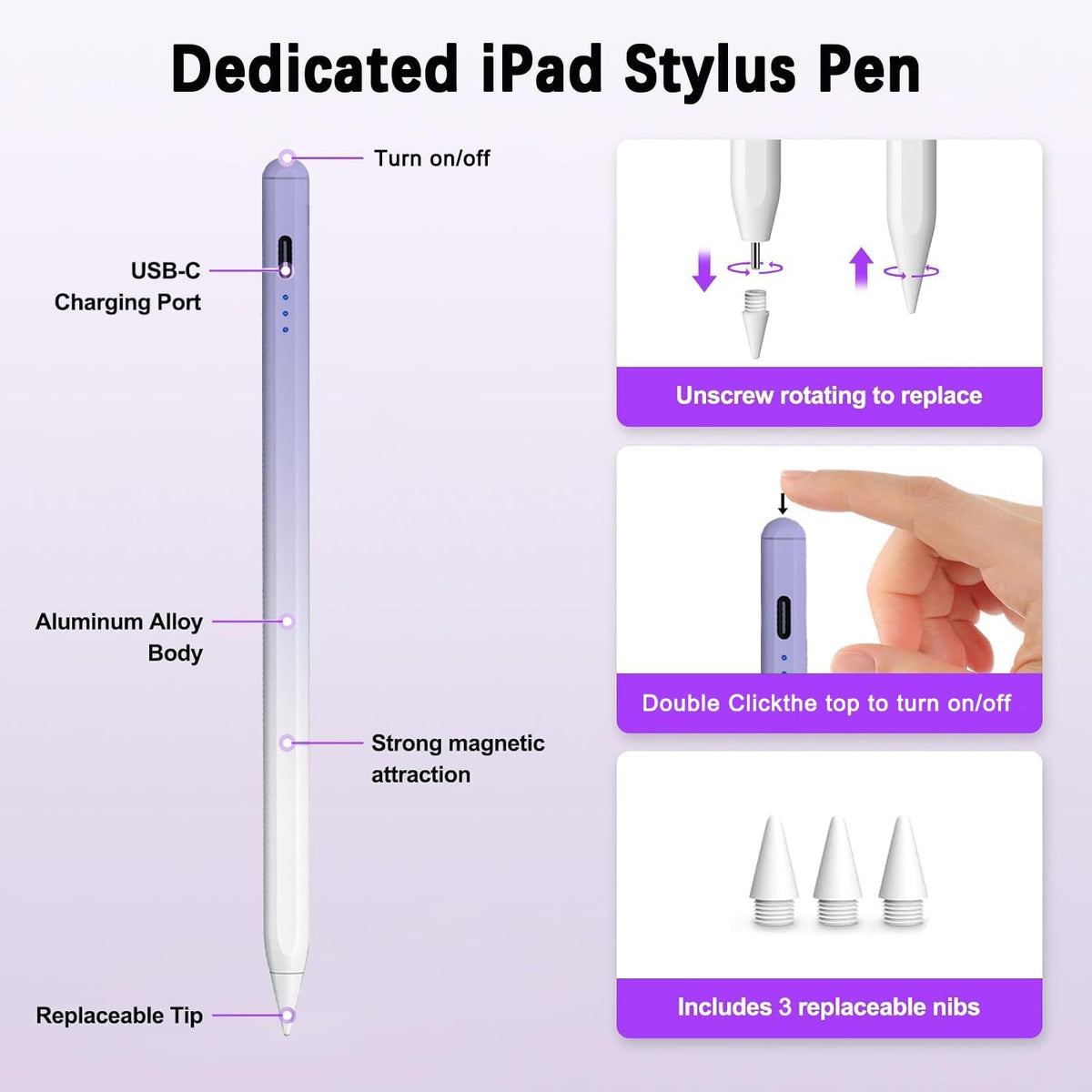 Lápiz capacitivo para Apple 11th A16\/10th 2026-2018, paquete de 2...