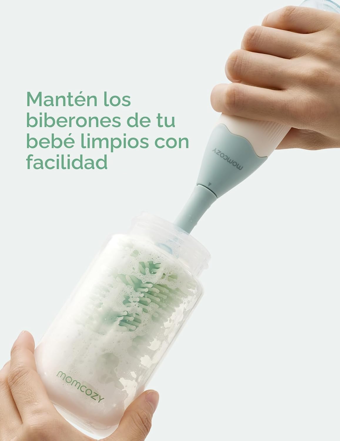 Momcozy Kit de cepillo para biberones, diseño de espuma a presión,...