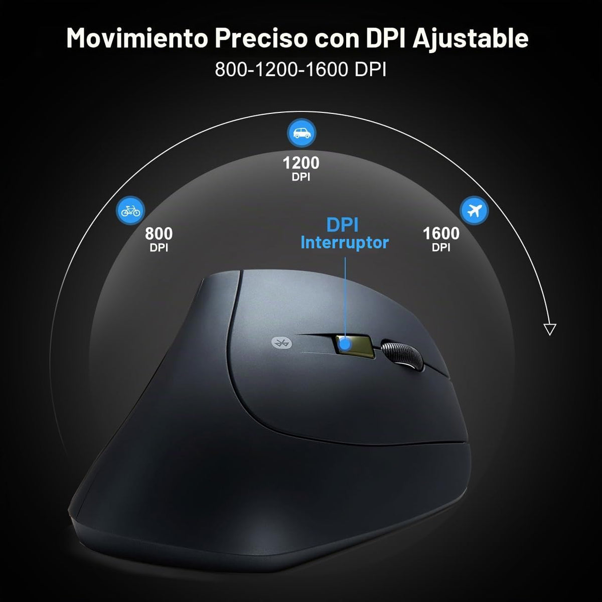 SANWA Ratón ergonómico Bluetooth, ratón vertical inalámbrico Silent...